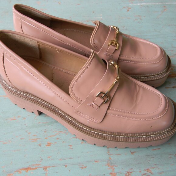 Sam Edelman Laurs Platform Chunky Lug Heel Leather Loafer MAPLE SUGAR SZ 7M - Picture 1 of 7